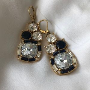 Kate Spade Glamorous Drop Earrings Navy & Crystal